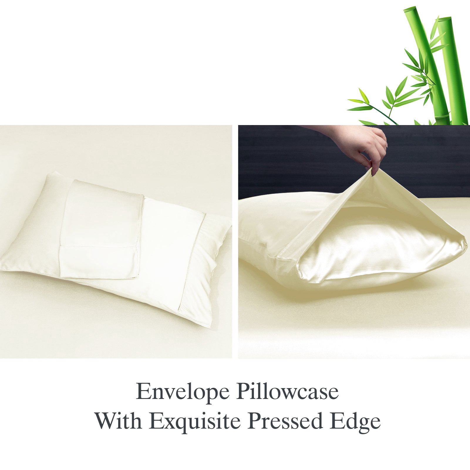 Lidoloka Luxury Bamboo Bed Sheets Set Queen 4 Pcs for Adult,Soft&Cool,16" Deep Pocket,Cream White