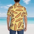 thumbnail image 4 of Bingfone Men's Short Sleeve Button Down Shirts Hawaiian Hot Dogs Printed Beach Shirt, 4 of 7
