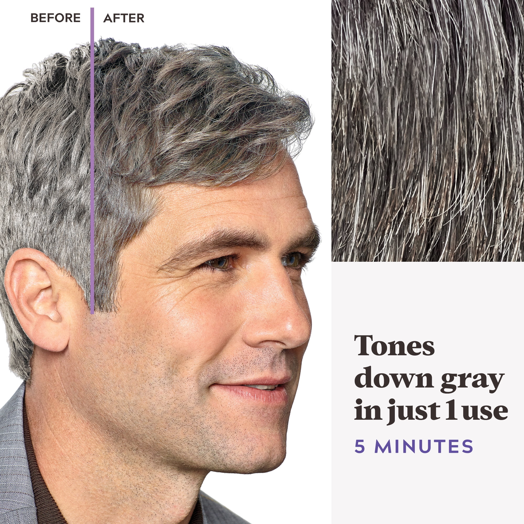 Just For Men Touch of Gray Hair Color with Comb Applicator, T-55 Black