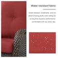 thumbnail image 3 of Pocassy  3-Piece Outdoor Swivel Bistro Set, Wicker Rocking Chairs Brown/Red, 3 of 5