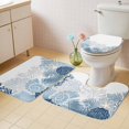 thumbnail image 4 of Summer Marine Life Bathroom Rugs Set Ocean Corals Coastal Starfish Sand Dollar Conch Non Slip Absorbent Soft Bath Mats 3 Piece Set with Bathroom Rug, U-Shaped Floor Mat, Toilet Seat Cover Large Size, 4 of 9