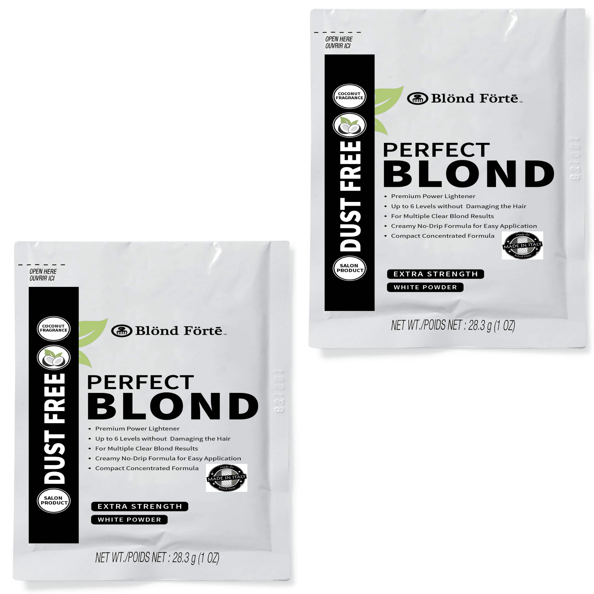 Blond Forte Perfect Hair Bleach/Lightener - White Lightening Powder, 1 oz,  2 Pack 