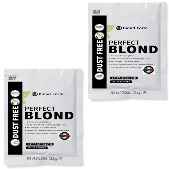 Blond Forte Perfect Hair Bleach/Lightener - White Lightening Powder, 1 oz, 2 Pack