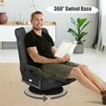 thumbnail image 4 of 360-Degree Swivel Gaming Floor Chair with Foldable Adjustable Backrest Grey, 4 of 12