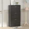 thumbnail image 5 of MONSLIPA Shoe Organizer Cabinet with 2 Flip Drawers, Freestanding Shoe Storage Cabinet, Black, 5 of 7