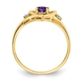 thumbnail image 2 of 14K Yellow Gold Ring Band with Stones (02) February Amethyst Oval Purple Diamond Round, 2 of 5