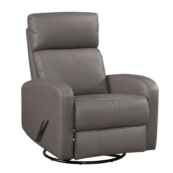 JERFIT 360 Swivel Glider Recliner Chair, Top Grain Leather Upholstery with Power Recline, High Weight Capacity for Living Room, Nursery, Mocha