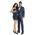thumbnail image 4 of Tazzio Skinny Fit Floral 3 Piece Suit Set with Solid Satin Vest and Pants, 4 of 4