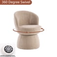 thumbnail image 3 of Kidol & Shellder Boucle Dining Chair 2PCS, Swivel Accent Chair with Armless Barrel Design & Mid Back, Plush Upholstered Seat for Kitchen, Living Room, Vanity Room, Easy-Clean, Coffee, 3 of 13