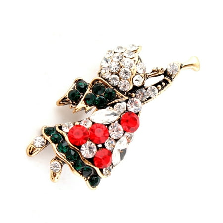 - VINTAGE STYLE CHRISTMAS Angel RHINESTONE CRYSTAL GIFT BROOCH PIN Clothes Decor