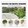 thumbnail image 5 of Outdoor Stair Railing, 1-5 Steps Wrought Iron Handrail Adjustable Exterior Handrails with Fence, Concrete Step Railing Kit, Matte Black, 5 of 7