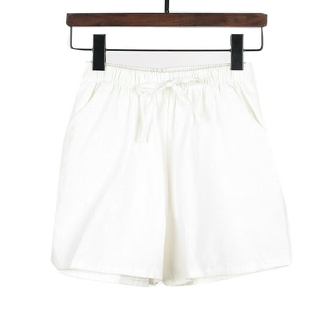 

Women s Cotton Shorts with Pockets Casual Baggy Wide Leg Comfy Short Women s Cotton Shorts with Pockets Casual Baggy Wide Leg Comfy Short with Drawstring Elastic Waist S White