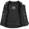 thumbnail image 4 of First Mfg Co - Katana - Women's Motorcycle Biker Riding Black Leather Vest - Medium, 4 of 5