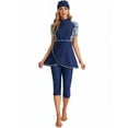 thumbnail image 4 of KXCFCYS Maillot de Bain Modeste à Manches Courtes Burkini Islamique Hijab pour Femmes, 4 of 7