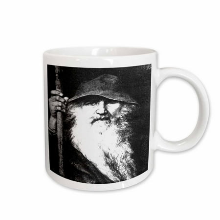 

3dRose Odin- odin god norse god mythology black and white silhouette norway warrior barbarian Ceramic Mug 11-ounce