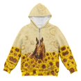 thumbnail image 4 of Pzuqiu Sunflower Horse Hooded Sweatshirts for Girls Size 6-7 Warm Wind Proof Children's Long Sleeve Sweatshirt Versatile Stretchy Fall Winter Clothes Fashion for Everyday Wear, 4 of 7