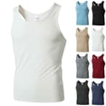 thumbnail image 2 of 2 Pack M-5X Big & Tall Tank Tops for Men Plus Size Sleeveless Crewneck Racerback A Shirts Mens Casual Solid Color Pullover Stretchy Slim Gym Workout Vests, 2 of 5