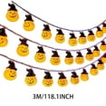 thumbnail image 3 of Black Hat Pumpkin Halloween String Lights Festive Atmosphere Creating Decorative Lamps For Holiday Setup, 3 of 5