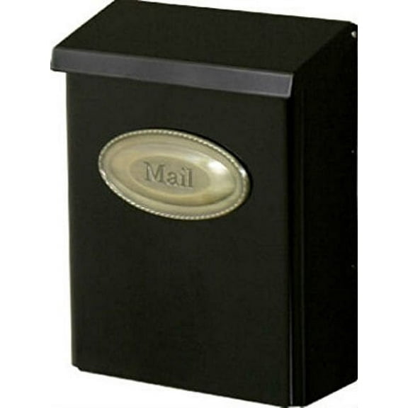 gibraltar mailboxes designer locking medium capacity galvanized steel black, wall-mount mailbox, dvk00000