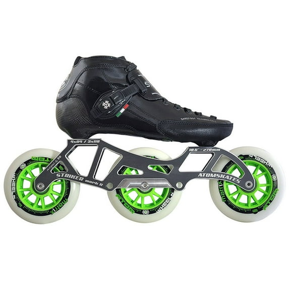 Atom Luigino Strut 3 Wheel Inline Skate Package (Matrix 90mm, 12 (11 Men's), Black, SWISS)
