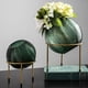 thumbnail image 4 of 1 florero decorativo de vidrio con soporte de hierro para decoración del hogar, 4 of 7