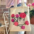 thumbnail image 3 of Large Capacity Canvas Shopping Bags DIY Painting Pattern Handbag Folding Eco-friendly Cotton Tote Bags, 3 of 10