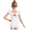 White, variant on Oudiya Gymnastics Leotards for Girls Bow Back Chiffon Ruffle Sleeve Ballet Dance Leotard for 2-11 Years