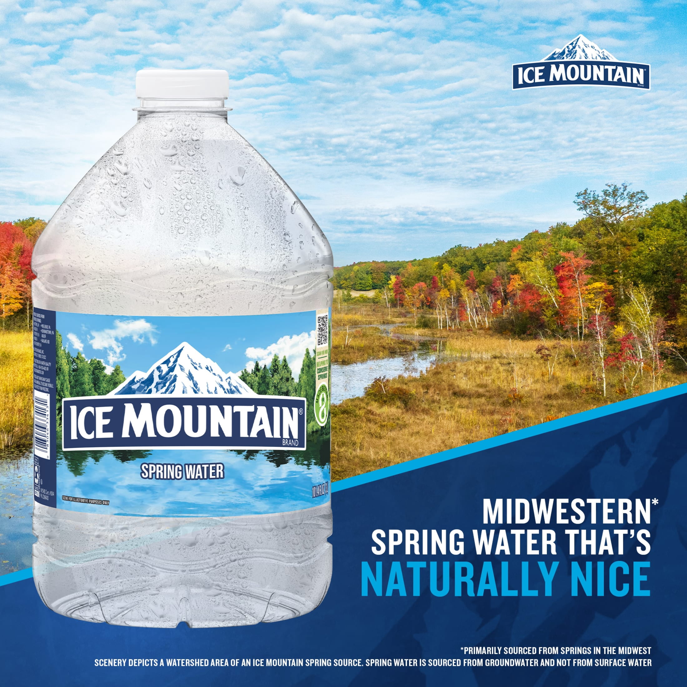 Ice Mountain Spring Water, 3 Liter, Single Plastic Jug