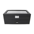 thumbnail image 1 of Watch Display Storage Case 2 Tier 24 Slot Jewelry Display Storage Box Organizer with Clear Lid for Men Women, 1 of 14