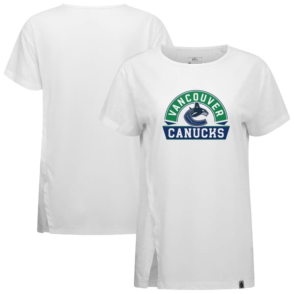Women's Levelwear  White Vancouver Canucks Influx Banner Arch T-Shirt