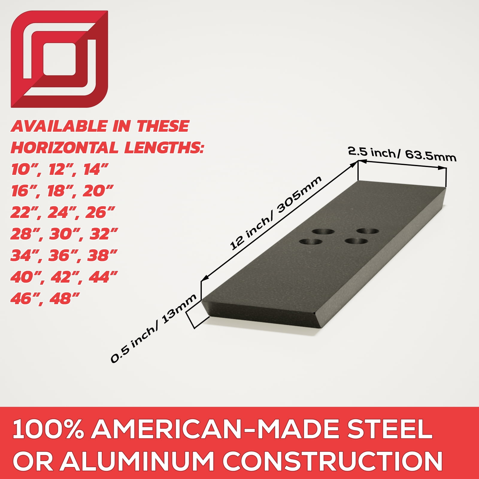 The Original™ Flat Wall Countertop Support Bracket (24 inch, Aluminum)
