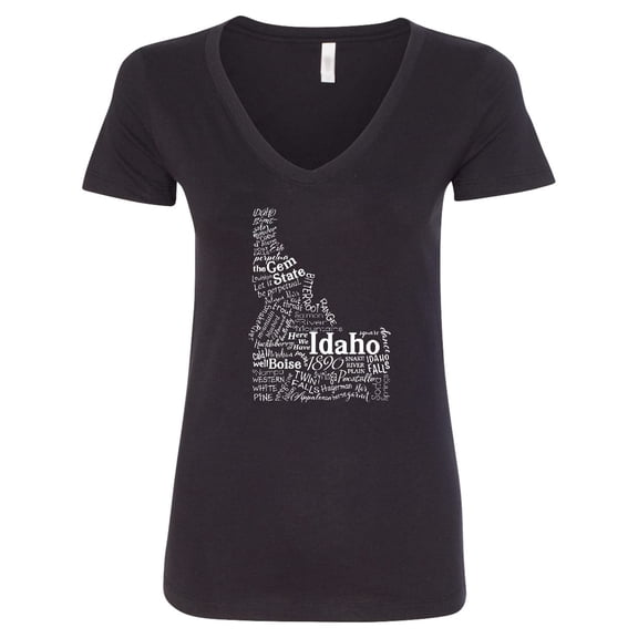 Inktastic Idaho State Word Salad Women's V-Neck T-Shirt