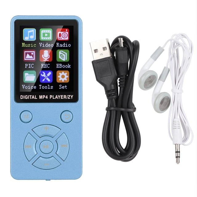T1 Reproductor de música MP3 Soporte Bluetooth Memoria 32G Botones tácticos de ocho diagramas Azul