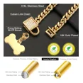 thumbnail image 4 of Collar De Cadena De Perro Dorado Con Etiqueta Y Piedras De C, 4 of 7