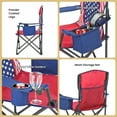 thumbnail image 6 of ARROWHEAD OUTDOOR Multi-Function Folding Camping Chair With Wine Glass Holder and Insulated Cup Holder & Cooler, American Flag Style, 6 of 9