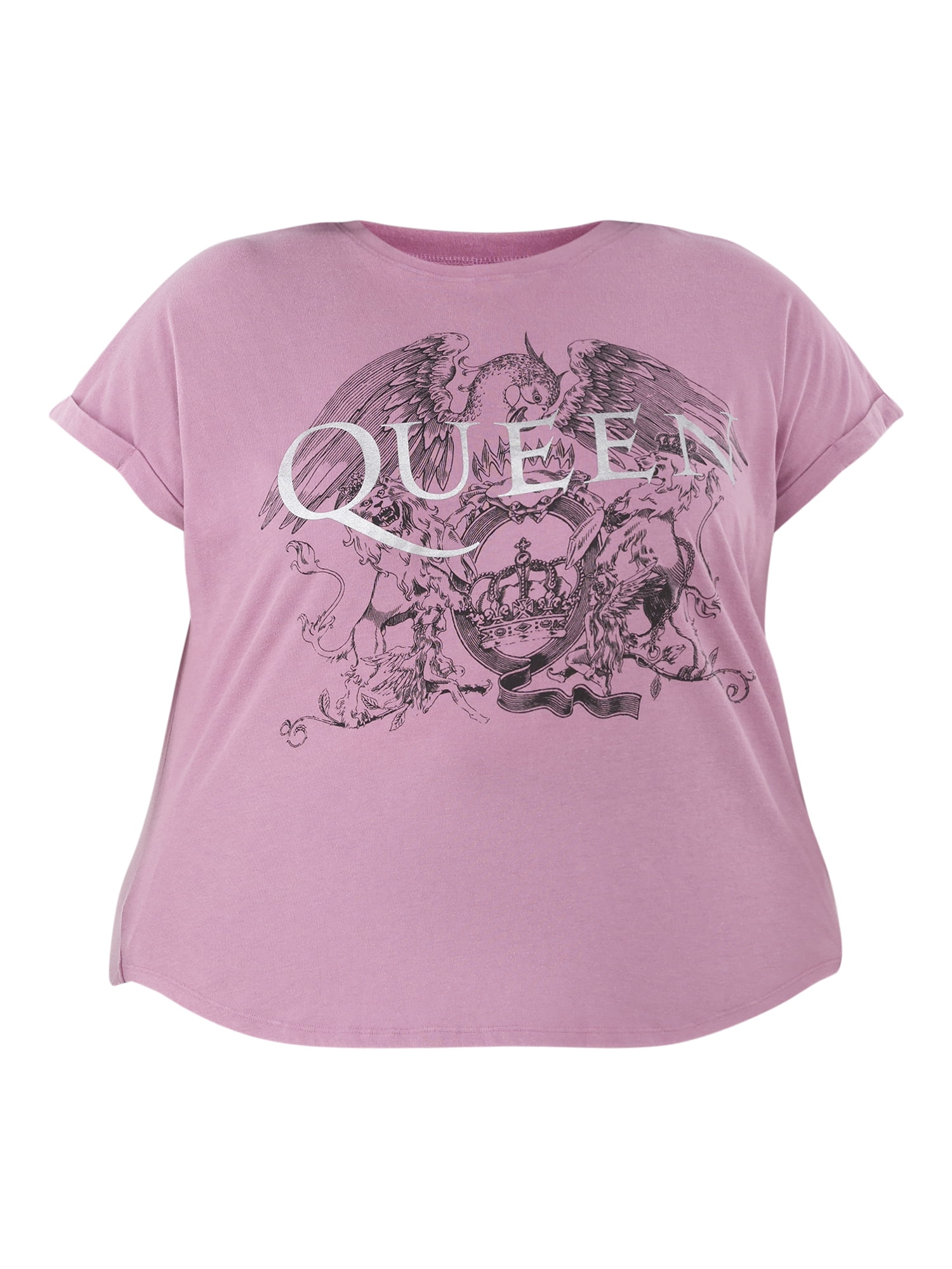 Terra & Sky Women's Plus Size Queen Graphic Band Tee with Short Sleeves, Sizes 0X-5X
