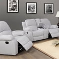 thumbnail image 3 of Lifestyle Furniture 3 Piece Modern Microfiber Reclining Living Room Set White, 3 of 5