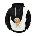 thumbnail image 4 of Oksale Cat Dog Pouch Hoodies for Men Color Block Pet Carrier Kangaroo Pouch Sweatshirt Loose Long Sleeve Winter Shirts Soft Warm Tops Black L, 4 of 6