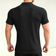 thumbnail image 4 of Yaoyar Men's Summer Casual Solid Short Sleeve Mandarin Collar Workout Top Soft Lightweight Non Shrink Shirt, 4 of 6