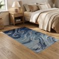 thumbnail image 2 of ODIKA 5'x7' Washable Area Rug Tidal Swirl Distressed Ombre Sage That Couch Costal Abstract Flowing Dynamic for Dining Room, Under Table, Home Office, Non-Slip Chair-Friendly, 2 of 7