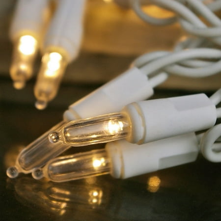 Christmas Electric Plug-In String Lights LED String Lights 50 Mini M5 Bulbs Plug In White Wire ...