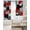 Red, variant on Burnt Orange Black Geometric Black Out Curtains 63 Inch Long, Room Darkening Draperies Curtains Panels, Modern Abstract Art Block Thermal Insulated Curtain for Bedroom Living Room 52"x63" 2 Panels