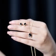 thumbnail image 5 of Rosec Jewels Real Black Spinel Jewelry Set with Moissanite - Cocktail Necklace and Earring Set - AAA Grade - Jewelry Box included, 18K Yellow Gold, 5 of 8