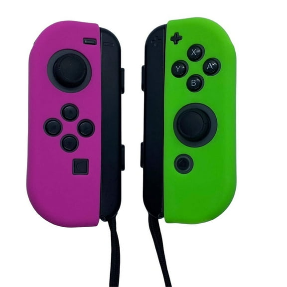 JenDore Protective Shell Covers, for Nintendo Switch Joy-Con, Lime Green & Fucshia