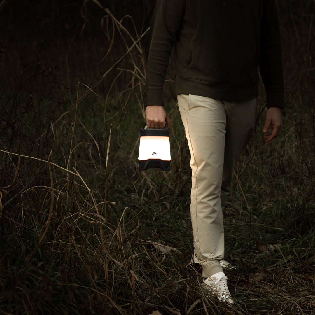 Ozark Trail 1500 Lumen LED Camping Lantern – Long-Lasting 300-Hour Runtime, Water-Resistant, Orange/Gray