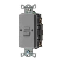 Hubbell Wiring Device-Kellems GFCI Receptacle, 20A, 125VAC, 5-20R, Gray GFBF20GY