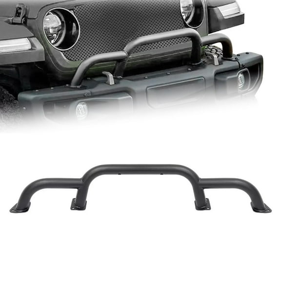For Jeep Wrangler JL 2018-2024 Front Bumper Grille Winch Brush Guard Bull Bar