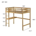 thumbnail image 4 of Bellemave Twin Loft Bed with Built-in Desk and Ladder Space Saving Twin Wooden Loft Bed for Teens Sturdy Junior Loft Bed Frame with Guardrail and Ladder, White Oak, 4 of 6