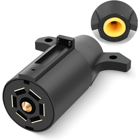 Nilight RV 7 Pin Trailer Plug Splice-in Heavy Duty Male End 7 Way Round Splice Receptacle Replacement Accessories for Tow Hitch Car RV Boat Truck