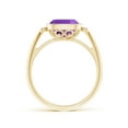 thumbnail image 2 of ANGARA Natural 2.2 Ct. Amethyst with Diamond Side Stones Ring in 14K Yellow Gold for Women (Ring Size: 4.5), 2 of 9